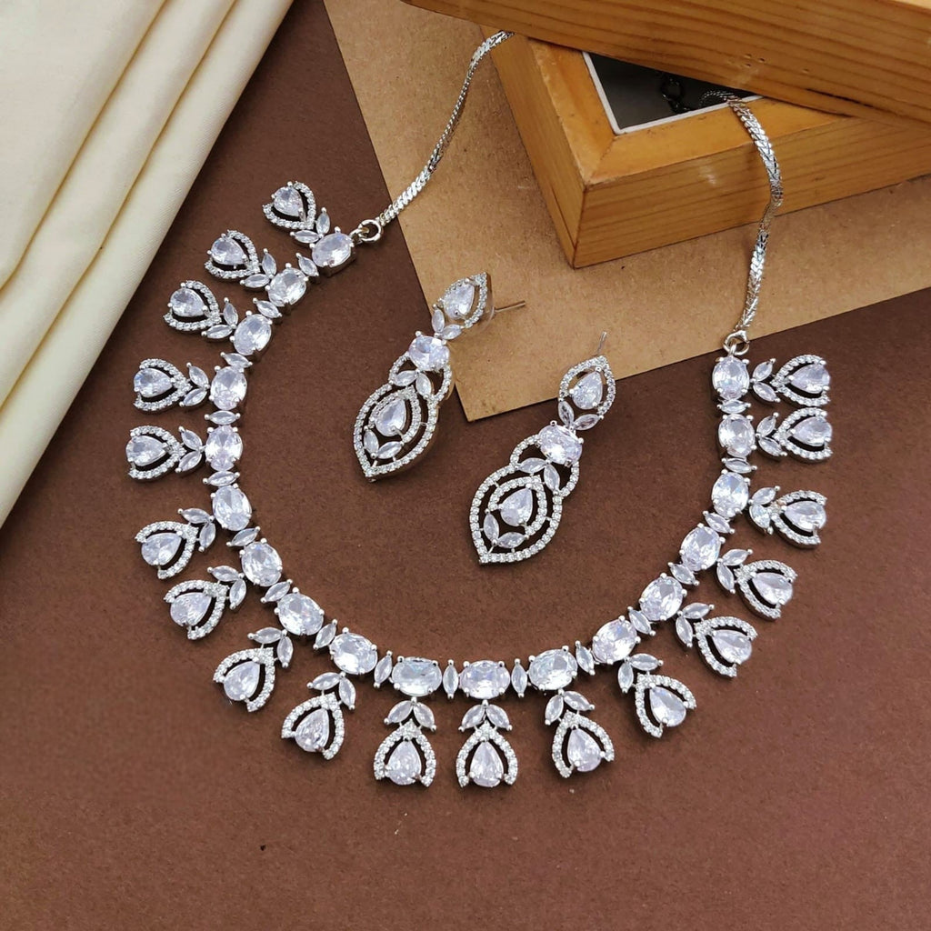 Silver-Plated Multicolor Stone Necklace Set | Indian Jewellery | Stone Jewellery Indian Neckles Set With Matching Earring Set