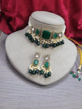 Kundan Choker Necklace Set with Earrings | Indian Jewellery | Pearl & Beaded Jewellery Indian Neckles Set