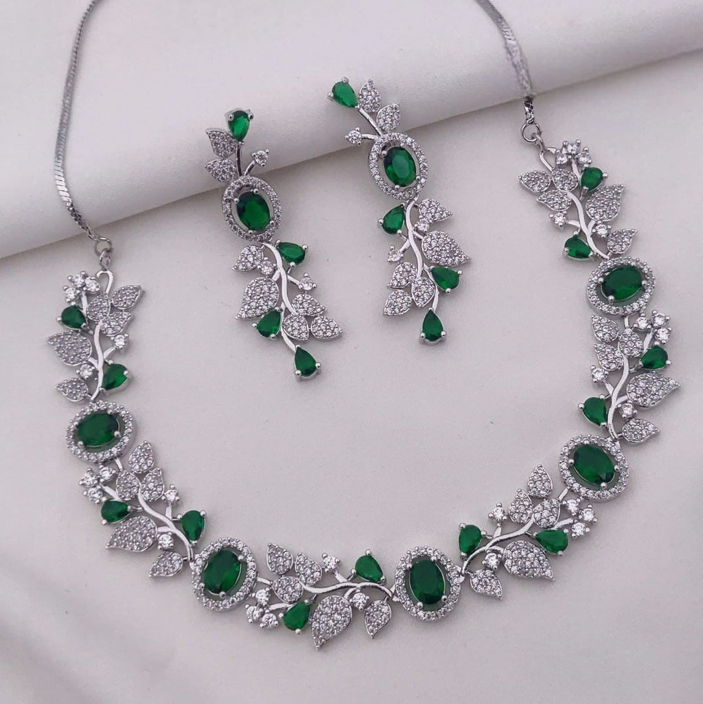 Sapphire Blue Stone Necklace Set with Earrings | Indian Jewellery | Premium Stone Jewellery Indian Neckles Set