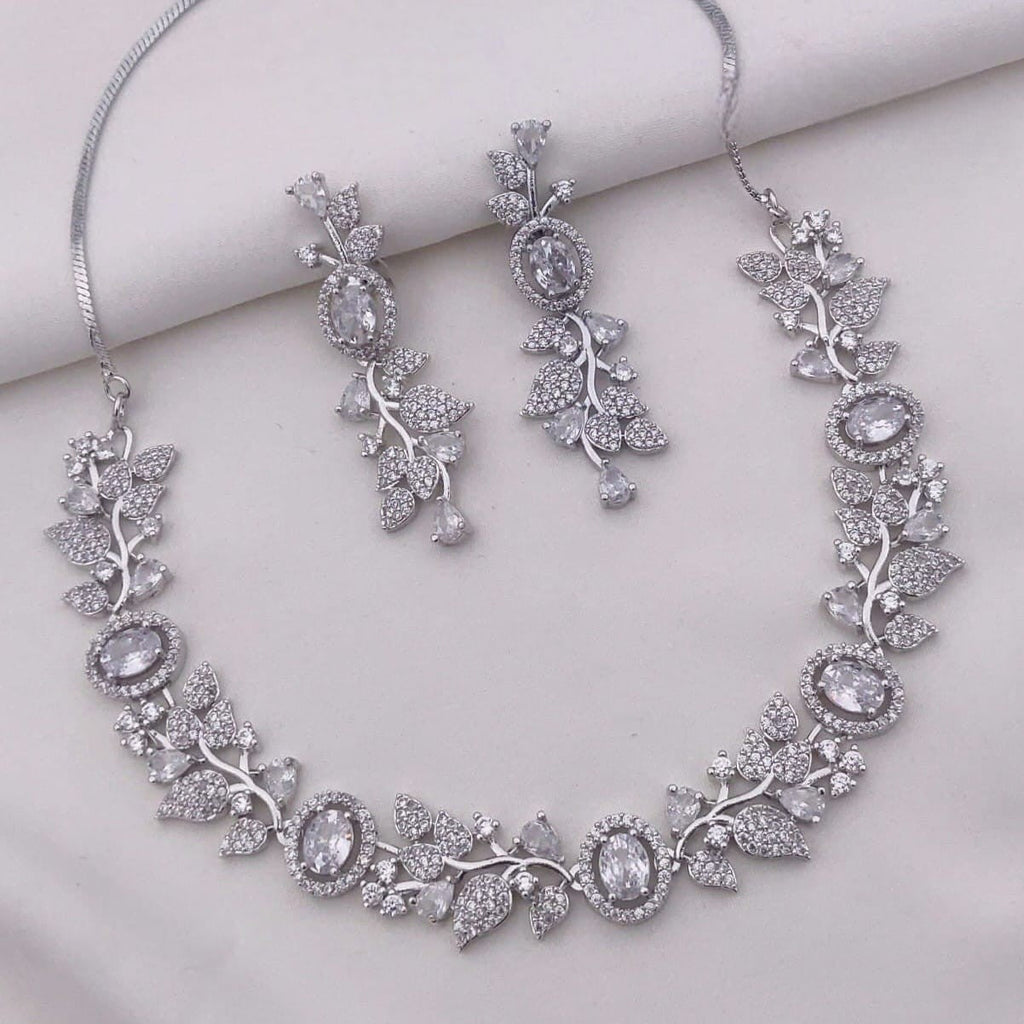 Sapphire Blue Stone Necklace Set with Earrings | Indian Jewellery | Premium Stone Jewellery Indian Neckles Set