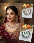 Royal Green Stone Necklace & Earrings Set | Indian Jewellery | Stone Jewellery | Indian Necklace Set