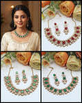 Kundan Bridal Necklace & Earrings Set | Indian Jewellery | Beautiful Kundan Stone Jewellery | Indian Necklace Set