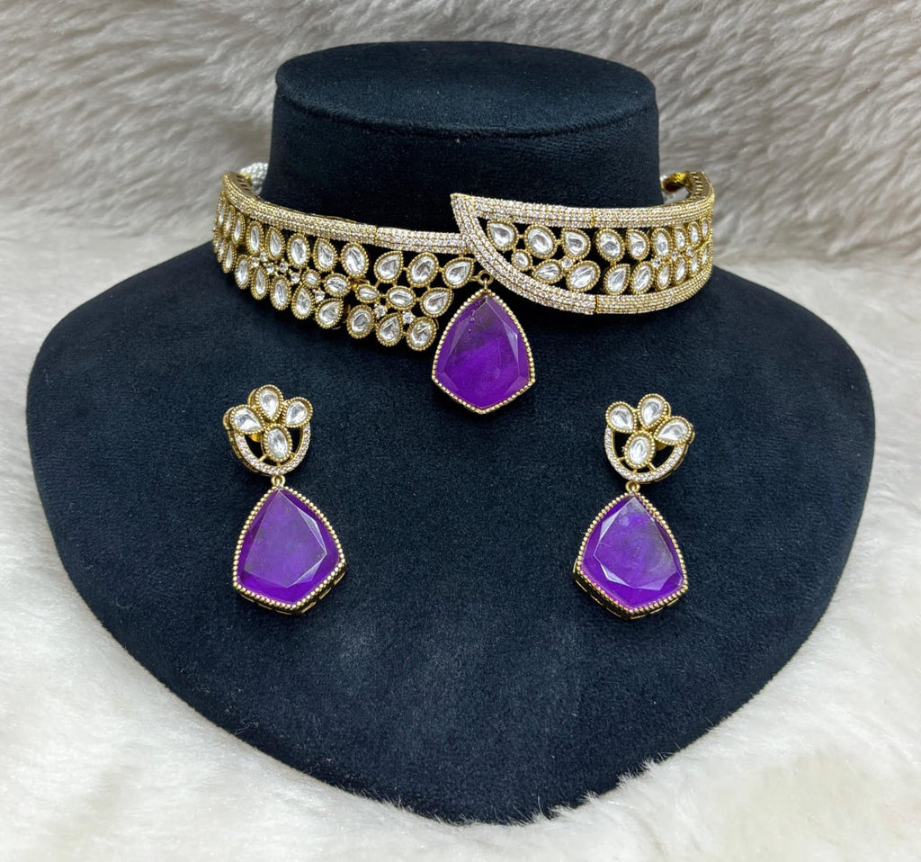 Sabyasachi Royal kundan polki choker earrings set for wedding | Kundan Jewelry | AD Jewelry | Indian Jewelry