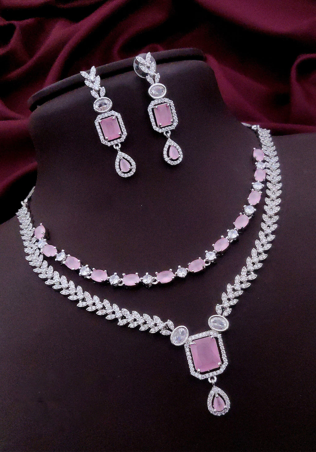 Layered CZ Indian Wedding Choker Earrings Set | Kundan Jewelry | Indian Jewelry | Pakistani Necklace Set | Traditional Jewelry | Polki Necklace