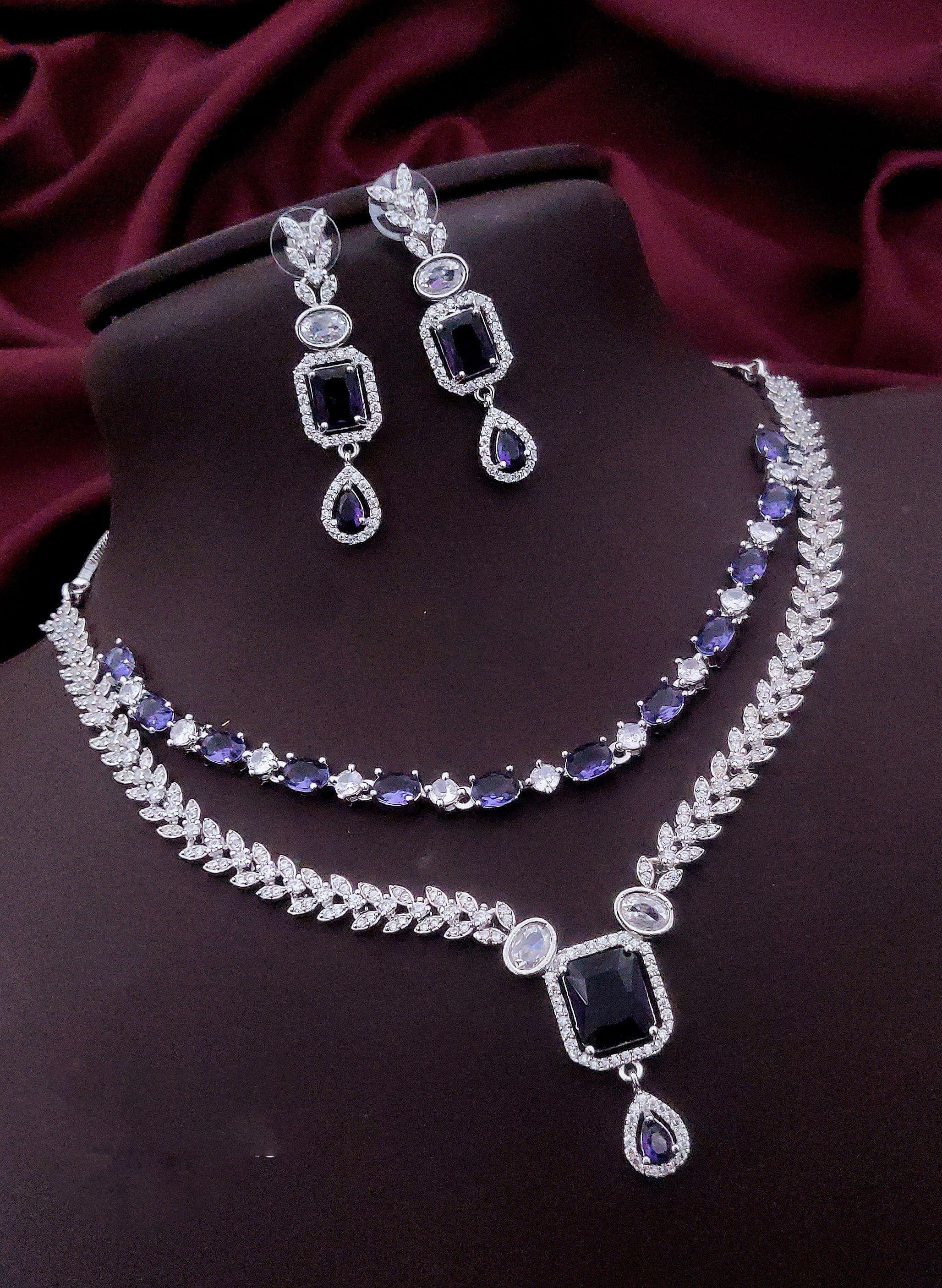 Layered CZ Indian Wedding Choker Earrings Set | Kundan Jewelry | Indian Jewelry | Pakistani Necklace Set | Traditional Jewelry | Polki Necklace