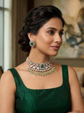 Polki Kundan Choker Necklace Set | Indian Jewellery | Matching Earrings | Premium Polki Kundan Stone Indian Necklace Set