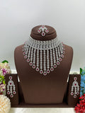 Bridal AD Necklace Set with Maangtika & Earrings | Indian Jewellery | Kundan Polki Bridal Necklace Set
