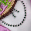 Zaafira Pakistani Jewelry AD Choker Set with CZ Stones for Indian Wedding and Bridal Occasions