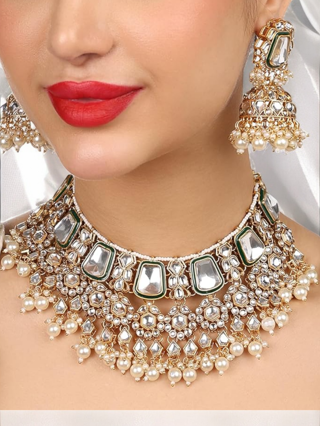 Meenakari Pearl Beaded Indian jewellery Set, Choker Earrings Maangtika Set, Kundan Necklace Mangtika set, Earrings Mangtika Set, Indian Jewelry Set, Pakistani Pearl Choker, Bridal Necklace Earrings Mangtika Set